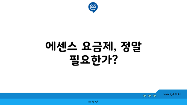 에센스 요금제, 정말 필요한가?