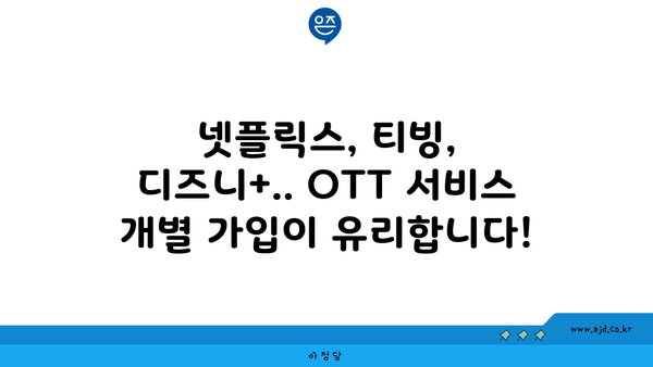 넷플릭스, 티빙, 디즈니+.. OTT 서비스 개별 가입이 유리합니다!