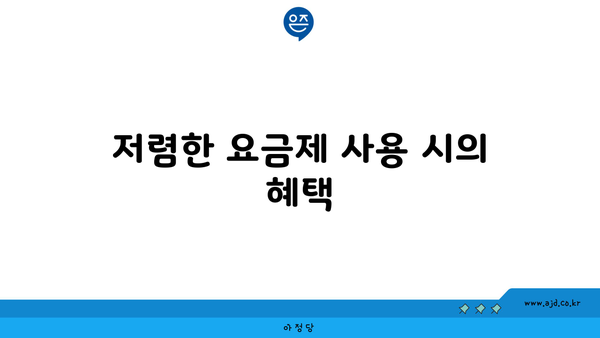 저렴한 요금제 사용 시의 혜택