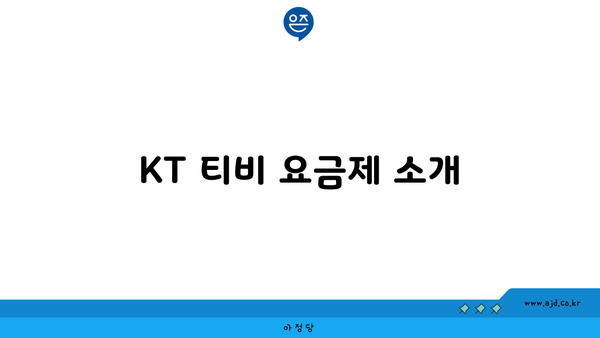 KT 티비 요금제 소개