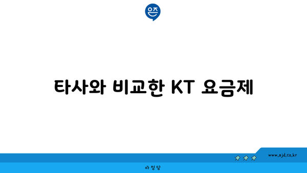 타사와 비교한 KT 요금제