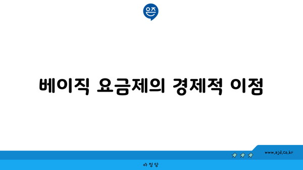 베이직 요금제의 경제적 이점