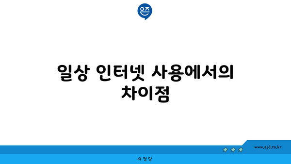 일상 인터넷 사용에서의 차이점