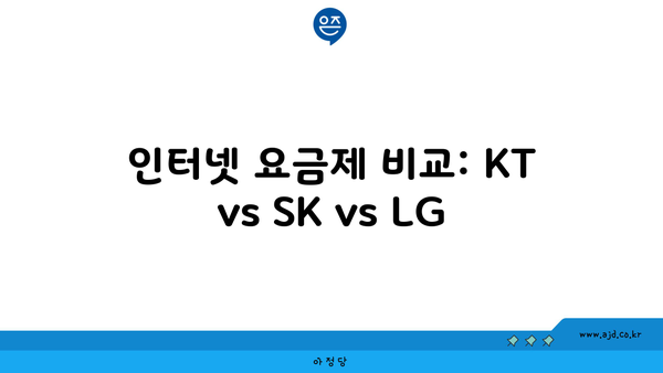 인터넷 요금제 비교: KT vs SK vs LG