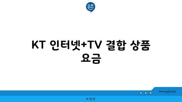 KT 인터넷+TV 결합 상품 요금