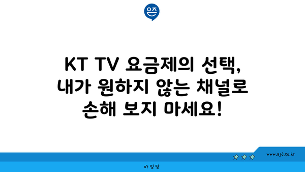 KT TV 요금제의 선택, 내가 원하지 않는 채널로 손해 보지 마세요!