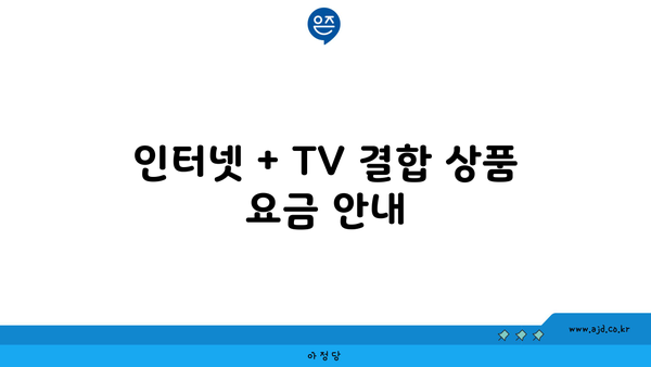 인터넷 + TV 결합 상품 요금 안내