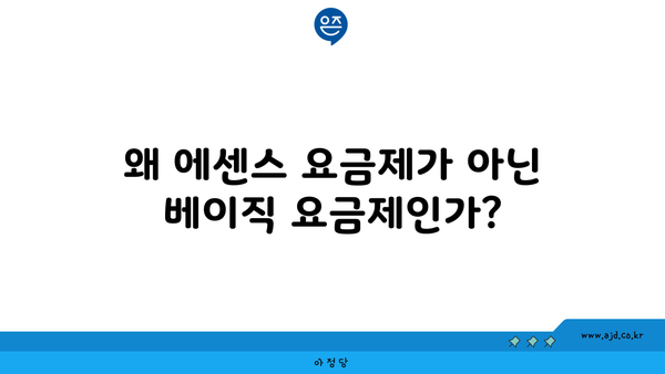 왜 에센스 요금제가 아닌 베이직 요금제인가?