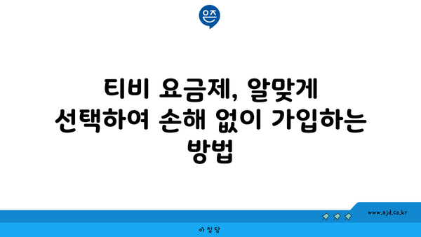 티비 요금제, 알맞게 선택하여 손해 없이 가입하는 방법