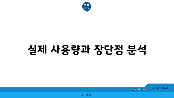 실제 사용량과 장단점 분석