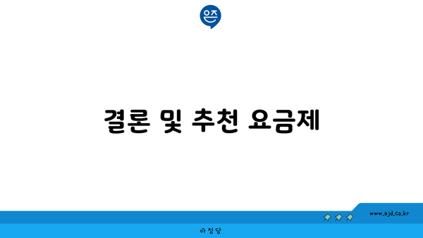 결론 및 추천 요금제