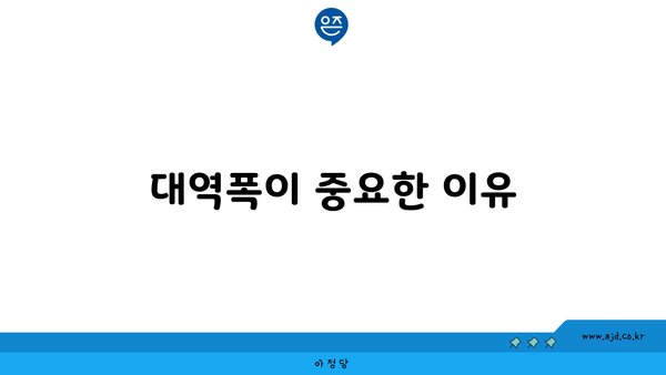 대역폭이 중요한 이유