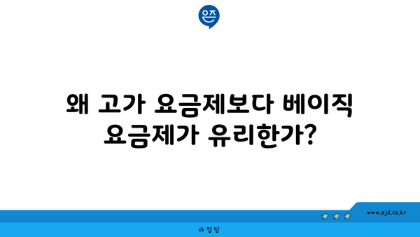 왜 고가 요금제보다 베이직 요금제가 유리한가?