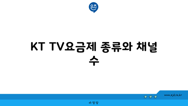 KT TV요금제 종류와 채널 수