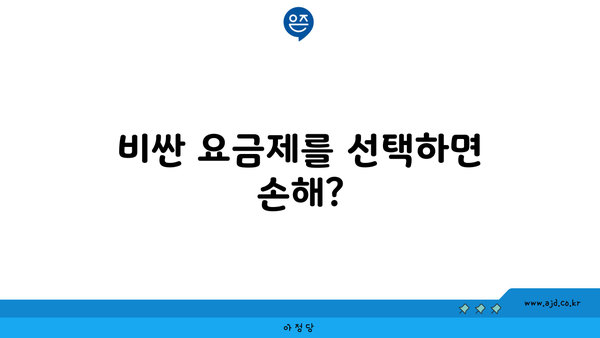 비싼 요금제를 선택하면 손해?