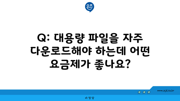 Q: 대용량 파일을 자주 다운로드해야 하는데 어떤 요금제가 좋나요?