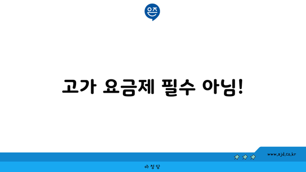 고가 요금제 필수 아님!