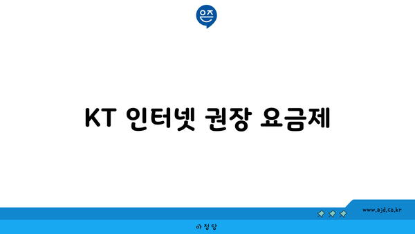 KT 인터넷 권장 요금제