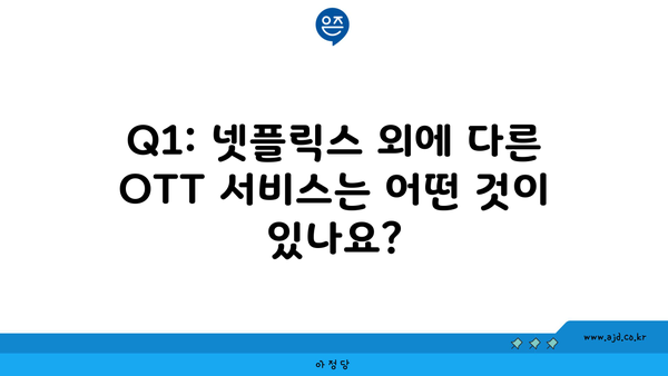 Q1: 넷플릭스 외에 다른 OTT 서비스는 어떤 것이 있나요?