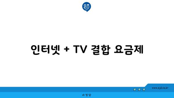 인터넷 + TV 결합 요금제