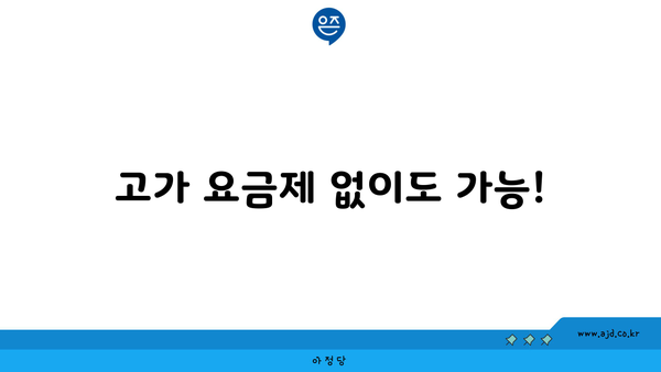 고가 요금제 없이도 가능!