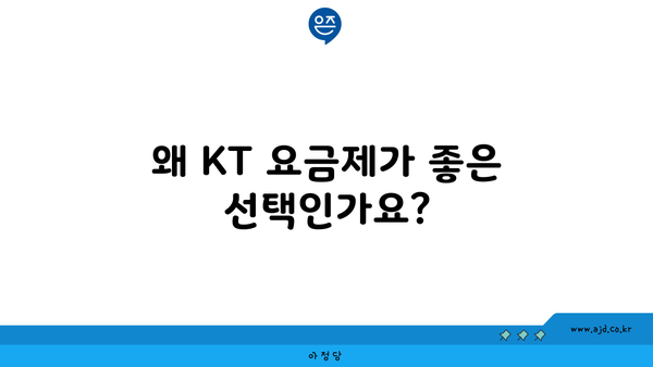 왜 KT 요금제가 좋은 선택인가요?