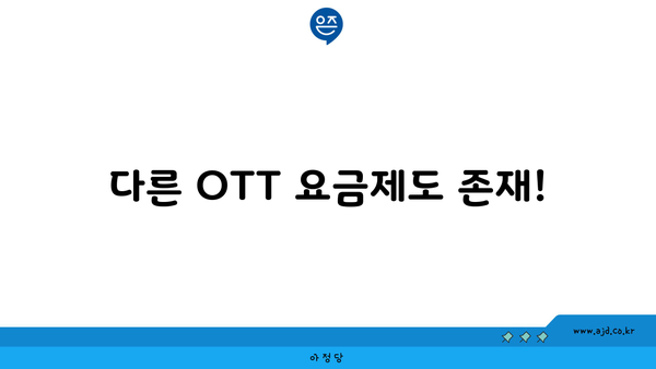 다른 OTT 요금제도 존재!