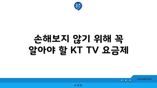 손해보지 않기 위해 꼭 알아야 할 KT TV 요금제