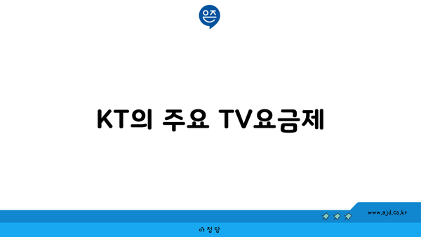 KT의 주요 TV요금제