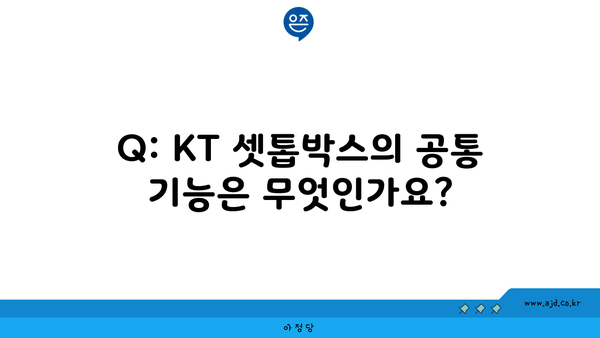 Q: KT 셋톱박스의 공통 기능은 무엇인가요?