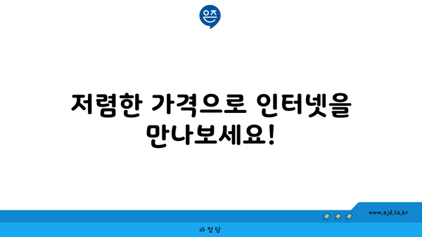 저렴한 가격으로 인터넷을 만나보세요!