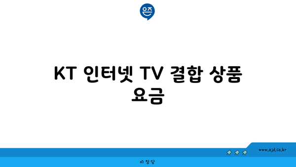 KT 인터넷 TV 결합 상품 요금