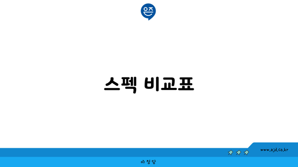 스펙 비교표