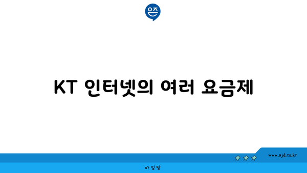 KT 인터넷의 여러 요금제