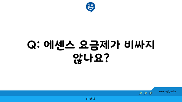 Q: 에센스 요금제가 비싸지 않나요?