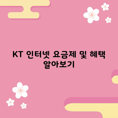 KT 인터넷 요금제 및 혜택 알아보기