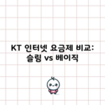 KT 인터넷 요금제 비교: 슬림 vs 베이직