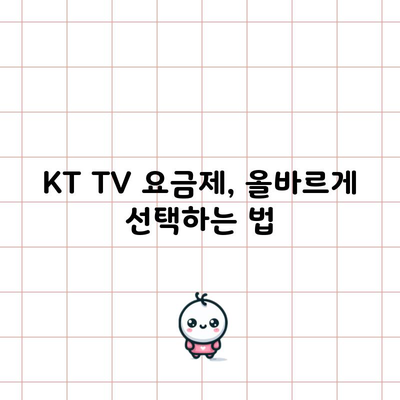 KT TV 요금제, 올바르게 선택하는 법