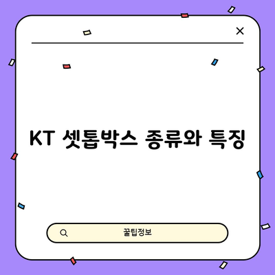 KT 셋톱박스 종류와 특징