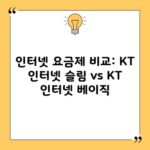 인터넷 요금제 비교: KT 인터넷 슬림 vs KT 인터넷 베이직