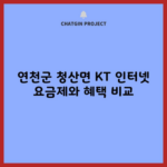 연천군 청산면 KT 인터넷 요금제와 혜택 비교