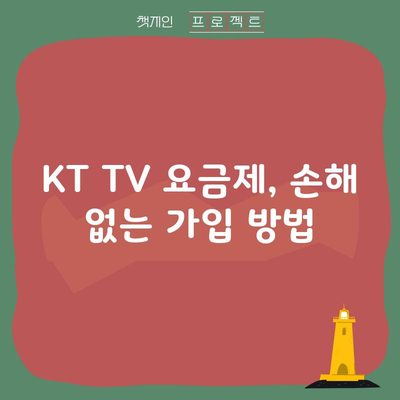 KT TV 요금제, 손해 없는 가입 방법