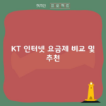 KT 인터넷 요금제 비교 및 추천