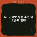 KT 인터넷 상품 추천 및 요금제 안내