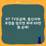 KT TV요금제, 통신사의 추천을 믿으면 최대 60만 원 손해!