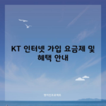 KT 인터넷 가입 요금제 및 혜택 안내