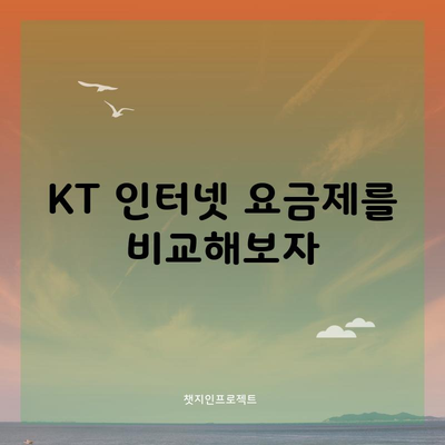 KT 인터넷 요금제를 비교해보자