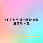 KT 인터넷 베이직과 슬림 요금제 비교