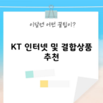 KT 인터넷 및 결합상품 추천