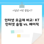 인터넷 요금제 비교: KT 인터넷 슬림 vs. 베이직